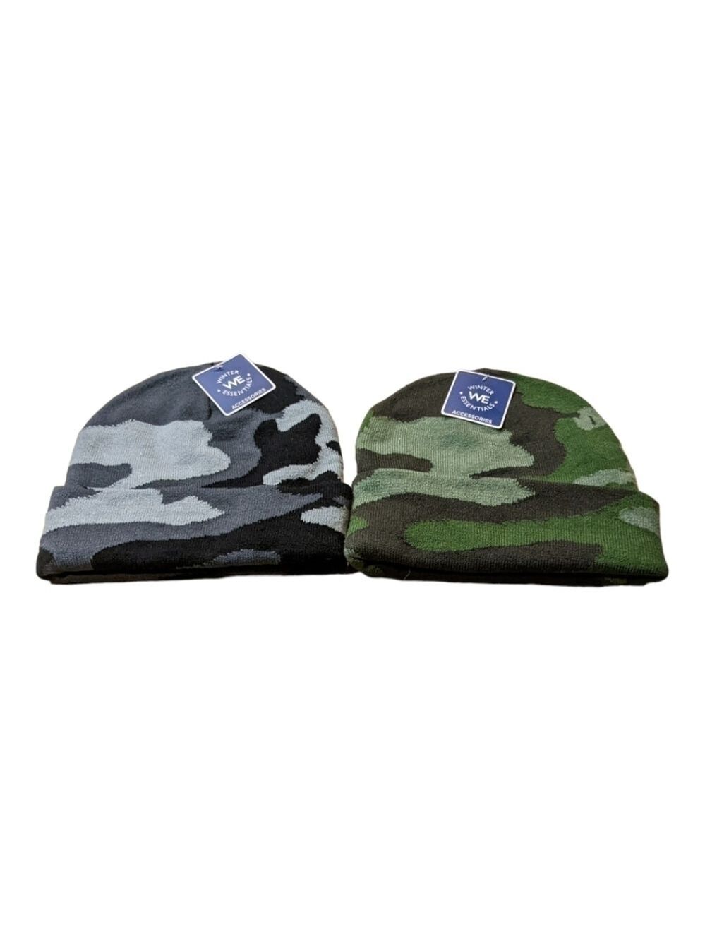 NEW 𝅺Winter Essentials camo beanie hats One Size Lot Of 2